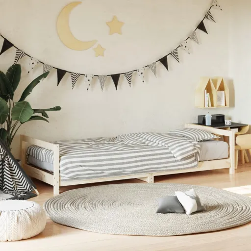 Estrutura de Cama Infantil 80x200 cm Madeira de Pinho Maciça