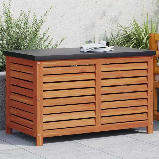 Caixa de Arrumação para Jardim 90x48x55 cm Eucalipto Maciça