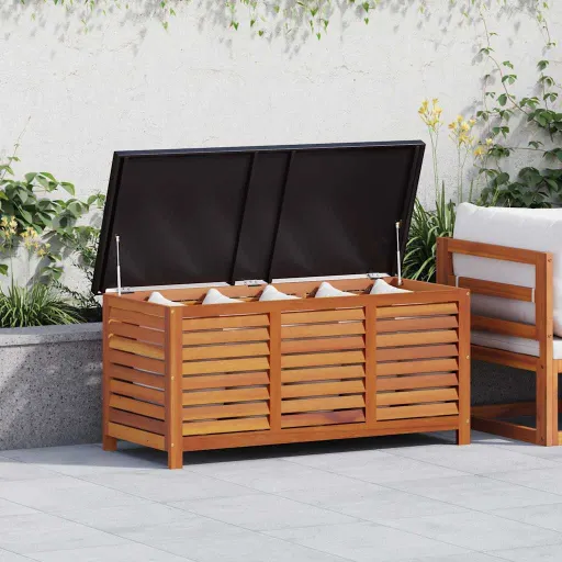 Caixa Arrumação p/ Jardim 117x50x55 cm Madeira Eucalipto Maciça