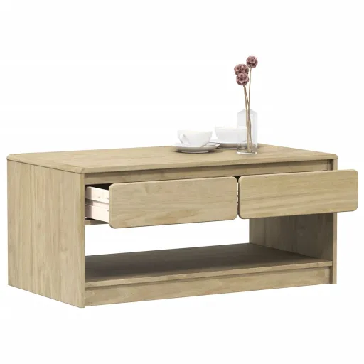 Mesa de Centro SAUDA 99x55x45 cm Pinho Maciço Cor Carvalho