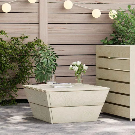 Mesa de Jardim 60x60x30 cm Madeira de Abeto Impregnada