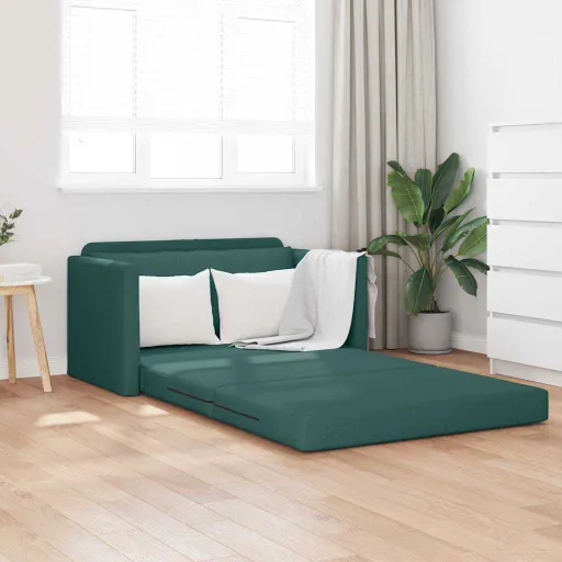 Sofá-Cama 110cm Verde Escuro Tecido