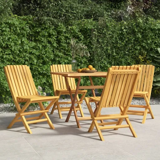 Cadeiras de Jardim Dobráveis   47x47x89 cm Teca Maciça (4 pcs)
