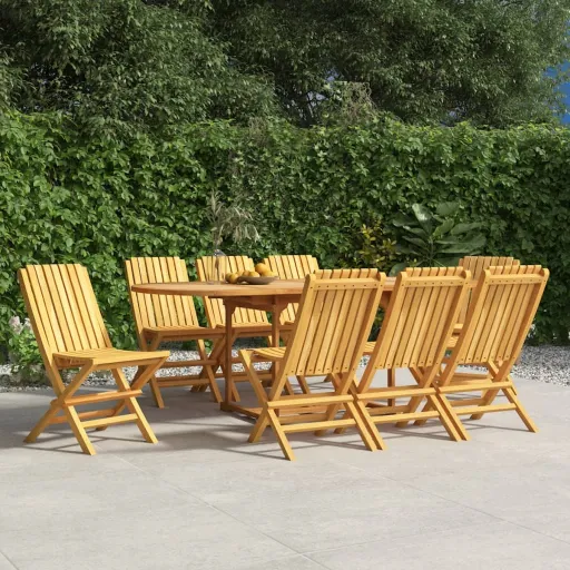 Cadeiras de Jardim Dobráveis   47x47x89 cm Teca Maciça (8 pcs)