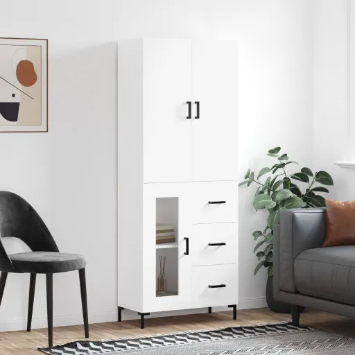 Armário Alto 69,5x34x180 cm Derivados de Madeira Branco