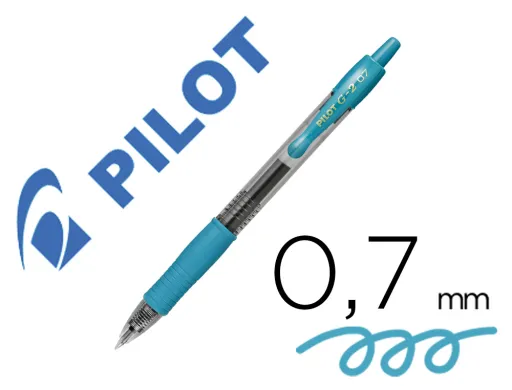 Esferográfica Pilot g-2 Azul Turquesa Tinta Gel Retrátil Pega de Borracha