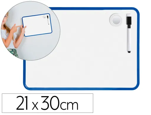Quadro Branco Liderpapel 21x30 cm Magnetico Dupla Face Liso com Marcador Iman e Apagador