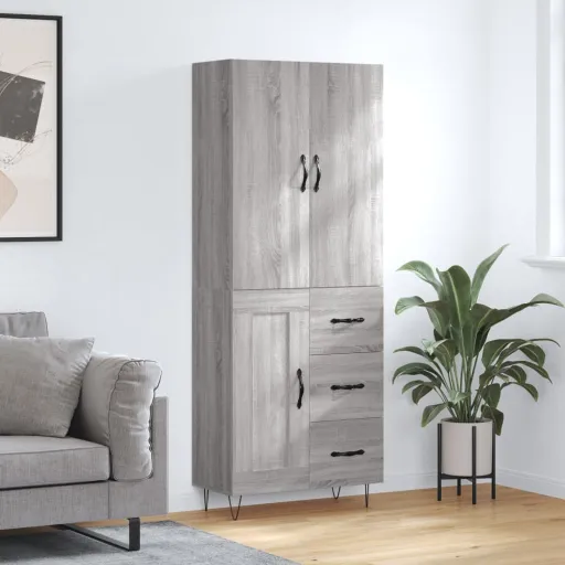 Armário Alto 69,5x34x180 cm Derivados de Madeira Sonoma Cinza