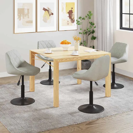 Cadeiras de Jantar Giratórias   Veludo Cinzento-Claro (4 pcs)