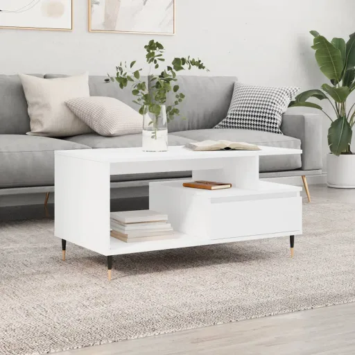 Mesa de Centro 90x49x45 cm Derivados de Madeira Branco