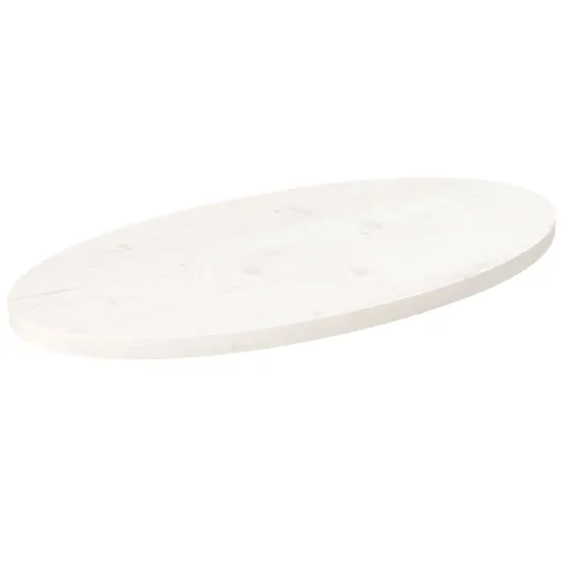 Tampo de Mesa Oval 70x35x2,5 cm Pinho Maciço Branco