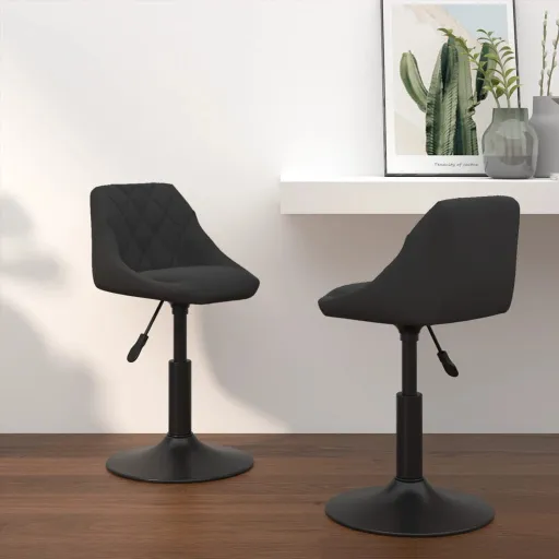 Cadeiras de Jantar Giratórias   Veludo Preto (2 pcs)