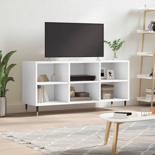 Armário de TV 103,5x30x50 cm Derivados de Madeira Branco