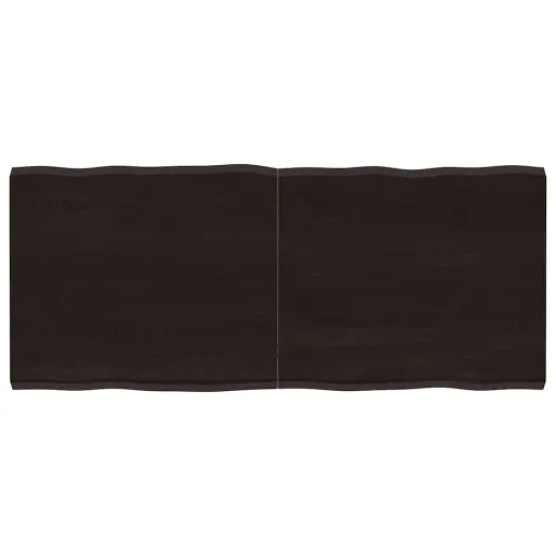 Tampo de Mesa com Bordas Vivas Maciço Tratado Castanho-Escuro