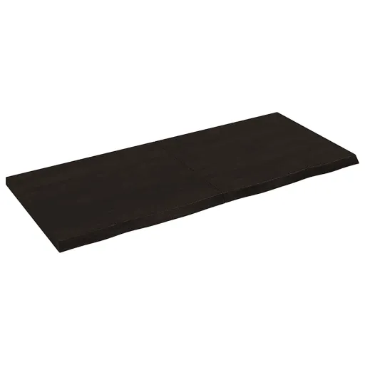 Tampo de Mesa 140x60x(2-4) cm Carvalho Tratado Castanho-Escuro