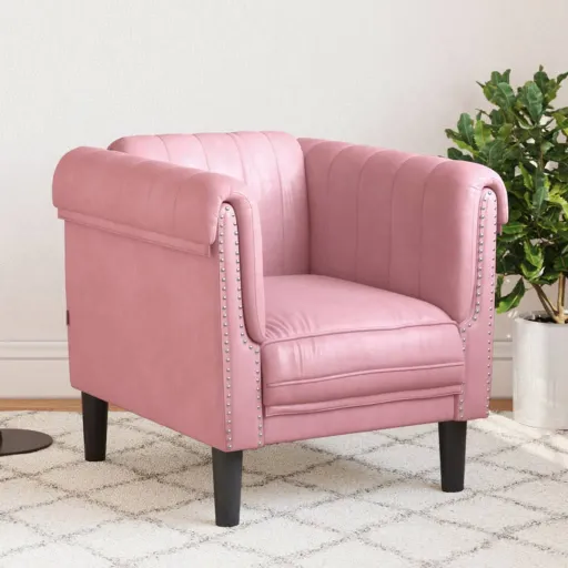 Poltrona Veludo Rosa