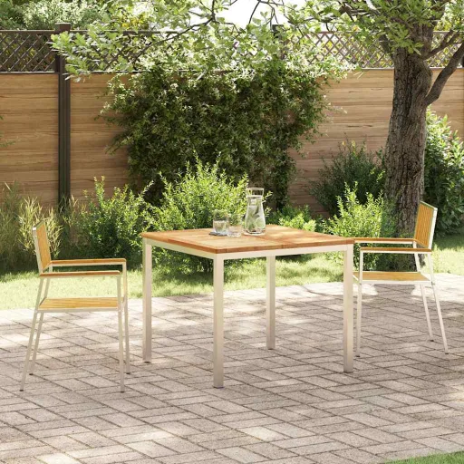 Conjunto de Jantar para Exterior   Madeira de Teca Sólida (3 pcs)