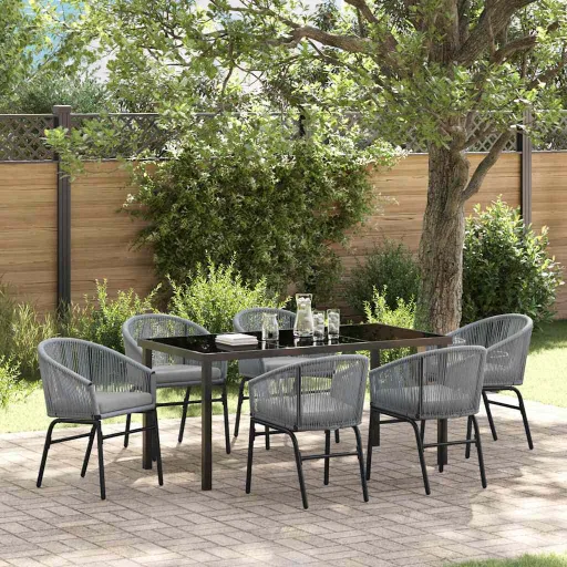 Conjunto de Jantar para Jardim   Antracite (7 pcs)