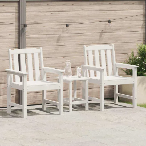 Cadeira de Jantar de Jardim   Branco 65,5 x 59 x 88 cm HDPE (2 pcs)