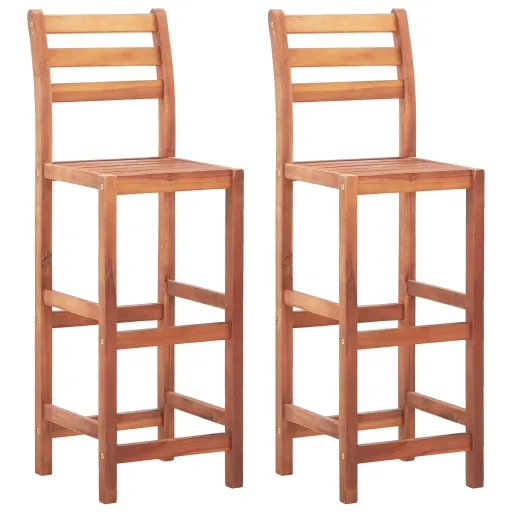 Bancos de Bar   Madeira de Acácia Maciça (2 pcs)