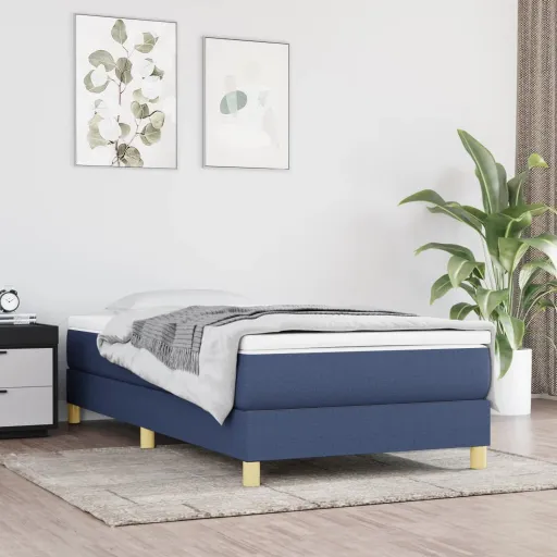 Estrutura de Cama com Molas 80x200 cm Azul