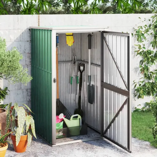 Abrigo p/ Ferramentas Jardim 88x89x161cm Aço Galvanizado Verde