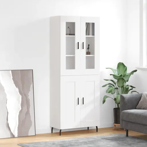 Armário Alto 69,5x34x180 cm Derivados de Madeira Branco