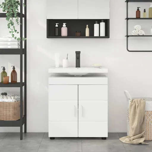 Conjunto de Armários para Banheiro TULUM Branco 60 x 34 x 63 cm