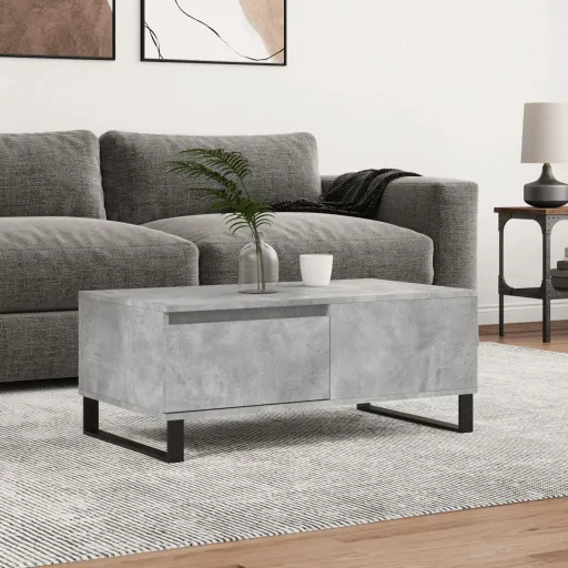 Mesa de Centro 90x50x36,5 cm Derivados Madeira Cinzento Cimento