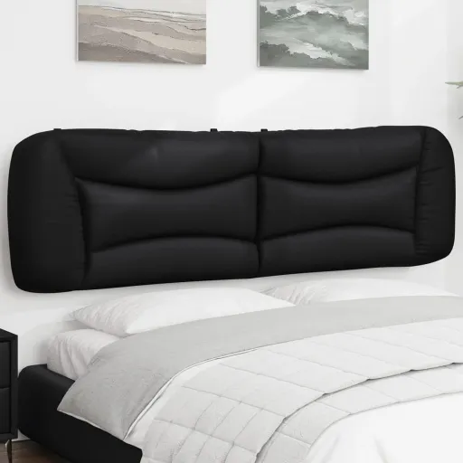 Almofadão de Cabeceira Hvar 183 cm Couro Artificial Preto