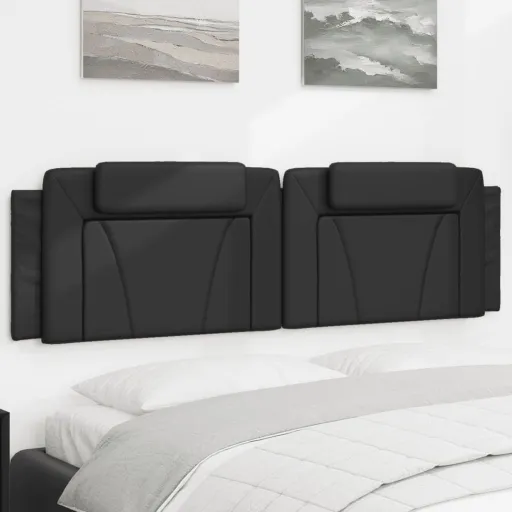 Almofadão de Cabeceira Viana 183 cm Couro Artificial Preto