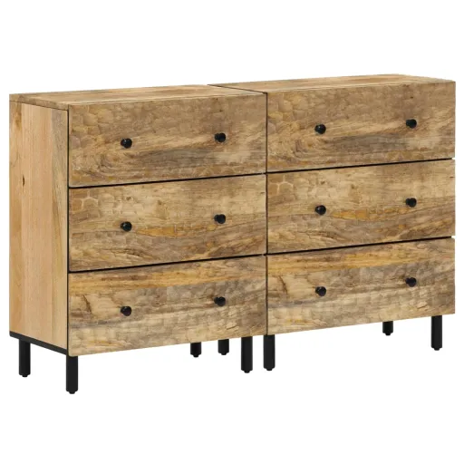 Móveis de Apoio   60x33x75 cm Madeira de Mangueira Maciça (2 pcs)