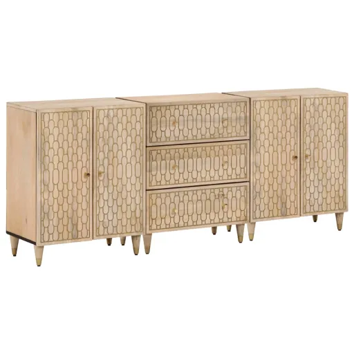 Móveis de Apoio   60x33x75 cm Madeira de Mangueira Maciça (3 pcs)