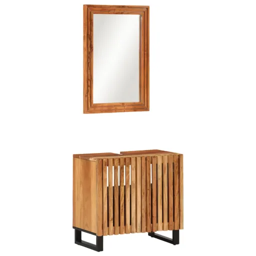 Conjunto de Móveis p/ Casa de Banho Acácia Maciça (2 pcs)