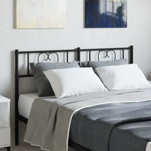 Cabeceira de Substituição 135 cm Metal Preto