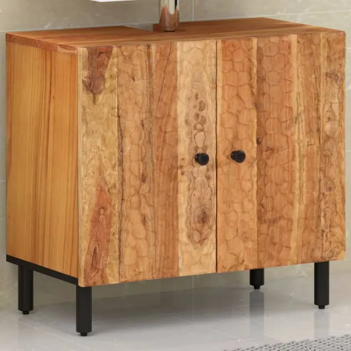 Armário de Casa de Banho 62x33x58 cm Madeira de Acácia Maciça
