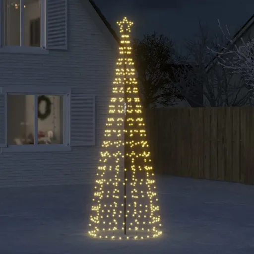 Árvore de Natal LED com Spikes 570 LEDs Branco Quente 300 cm
