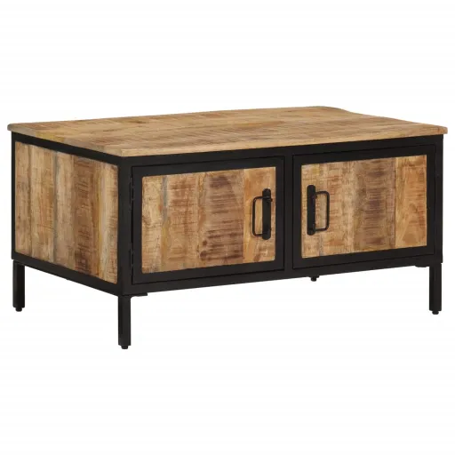 Mesa de Centro 80x50x40 cm Madeira de Mangueira Áspera Maciça