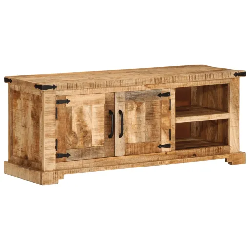 Móvel de TV 110x35x45 cm Madeira Mangueira Áspera Maciça