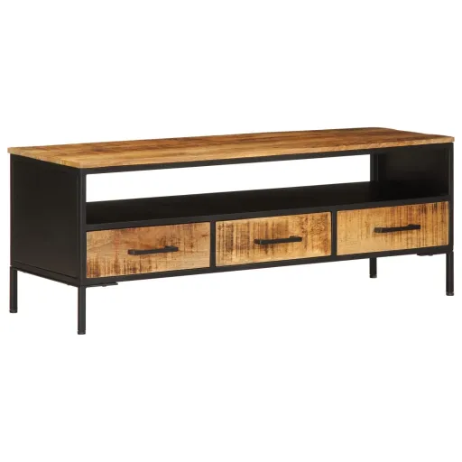 Móvel de TV 110x35x40 cm Madeira Mangueira Áspera Maciça