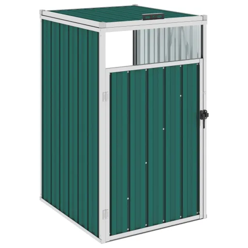 Abrigo para Caixote do Lixo 72x81x121 cm Aço Verde