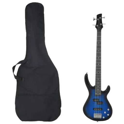 Baixo Elétrico para Iniciantes com Saco 4/4 46" Azul e Preto