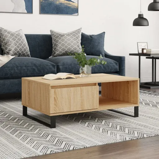 Mesa de Centro 90x60x35 cm Derivados de Madeira Carvalho Sonoma