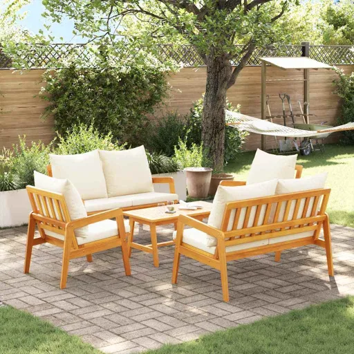Conjunto Bistro   Castanho Madeira Sólida de Acácia (5 pcs)