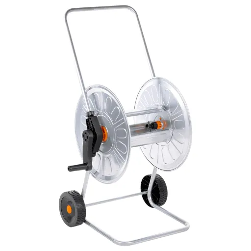 Carrinho Enrolador para Mangueira c/ 80 m 1/2" ou 50 m 3/4" Aço