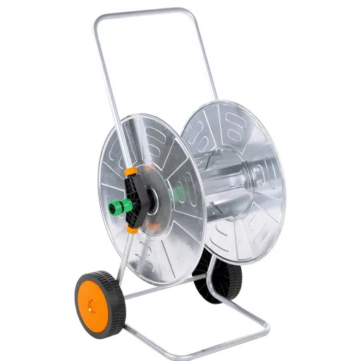 Carrinho Enrolador p/ Mangueira c/ 110 m 1/2" ou 80 m 3/4" Aço