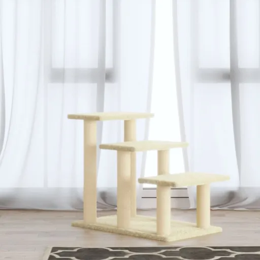 Árvore para Gatos c/ Postes Arranhadores Sisal 50,5 cm Cor Creme