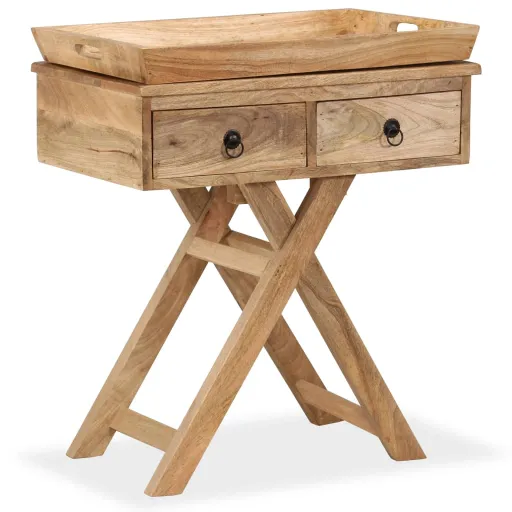 Mesa de Apoio Madeira de Mangueira Maciça 65x40X76 cm