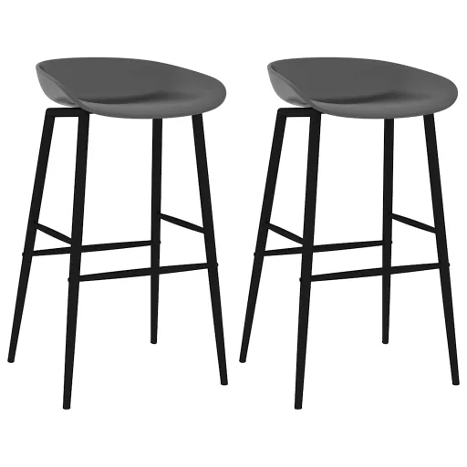 Cadeiras de Bar   Cinzento (2 pcs)