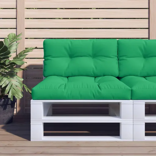 Almofadões para Móveis de Paletes   Tecido Verde (2 pcs)